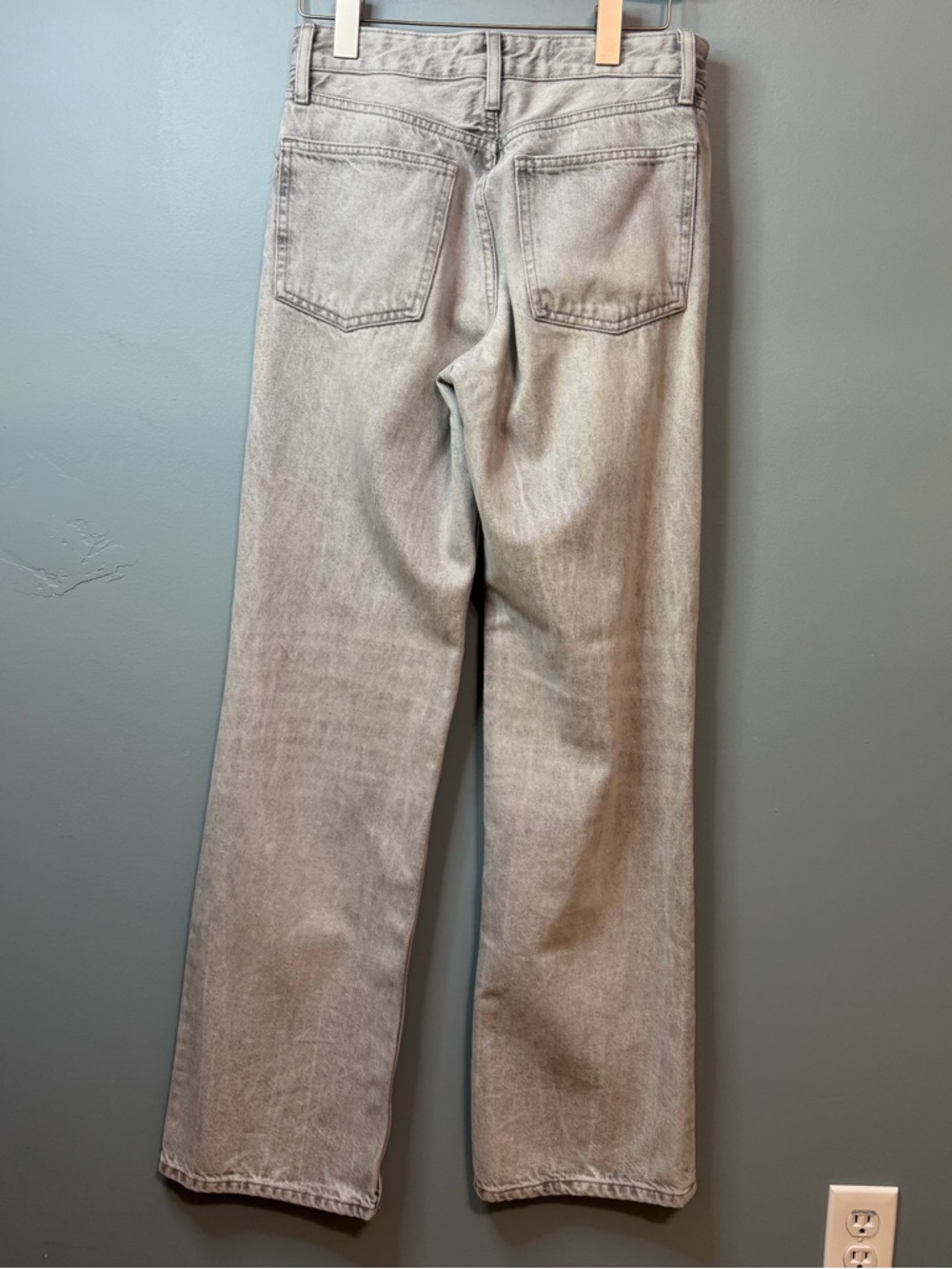 Zara High-Rise Wide Leg Jeans in Grey Wash. 100% Cotton. 4 / 26 (actual 29X33) - Picture 6 of 11
